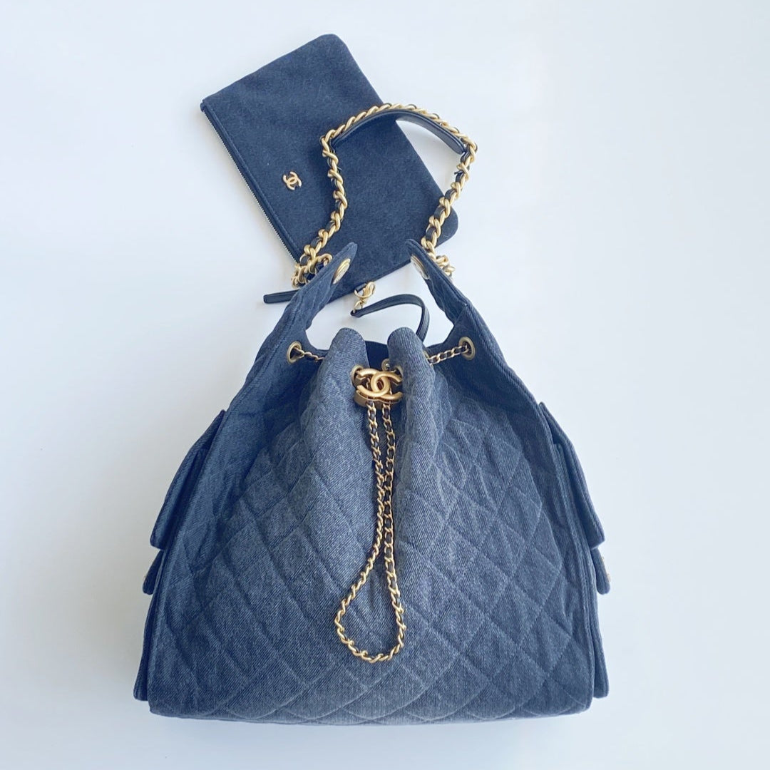 CC 25C HOBO BAGS 40CM DARK BLUE DENIM