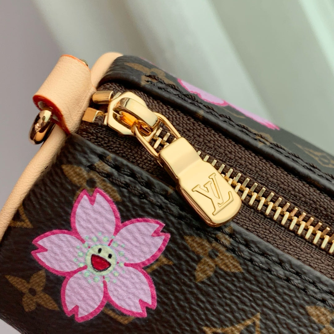 LV X TM PAPILLON 27CM TOILE MONOGRAMME SAKURA MARRON FLEUR DE CERISIER
