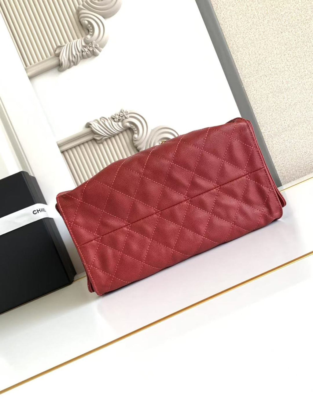 CC 25C HOBO BAG 30CM DARK RED GRAINED CALFSKIN