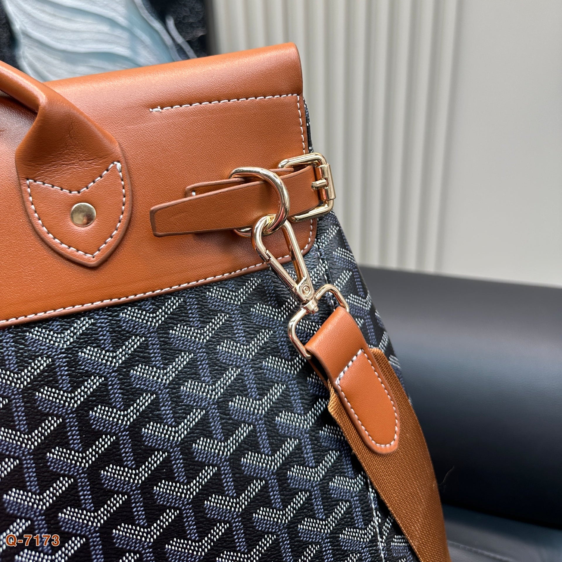 SAC À DOS CISALPIN 45 EN TOILE GOYARDINE MARRON ET CUIR DE VEAU