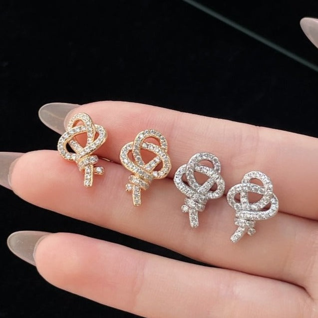 TIFFAN KEY WOVEN DIAMOND EARRINGS