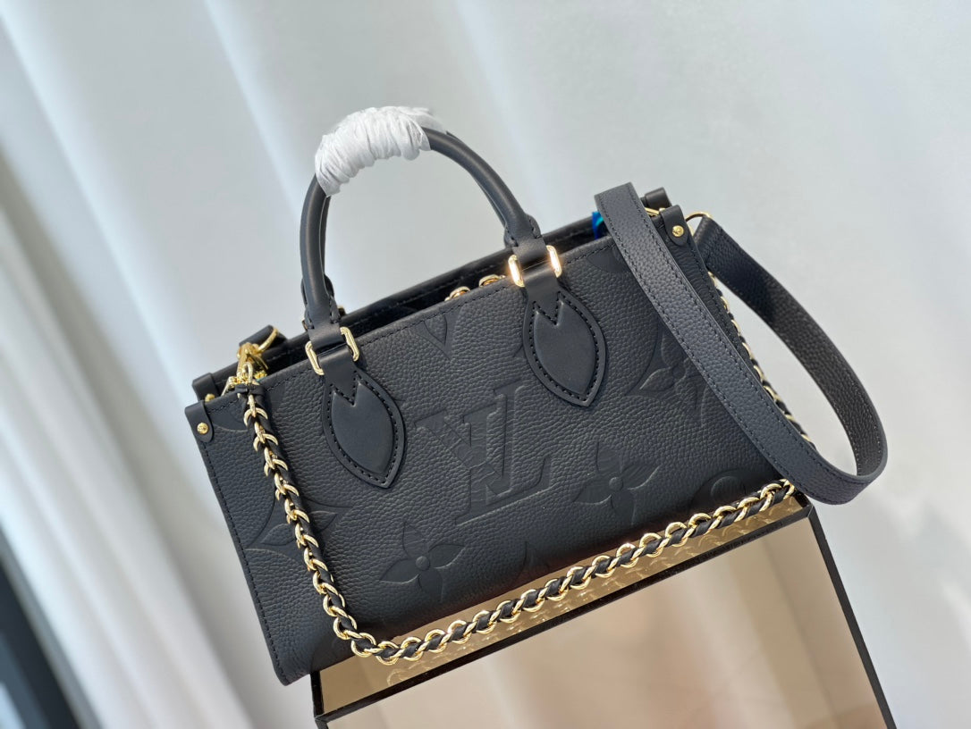 ONTHEGO 25 EAST WEST BLACK MONOGRAM EMPREINTE