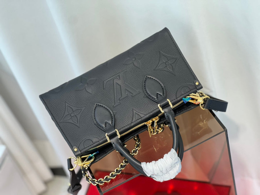 ONTHEGO 25 EAST WEST BLACK MONOGRAM EMPREINTE