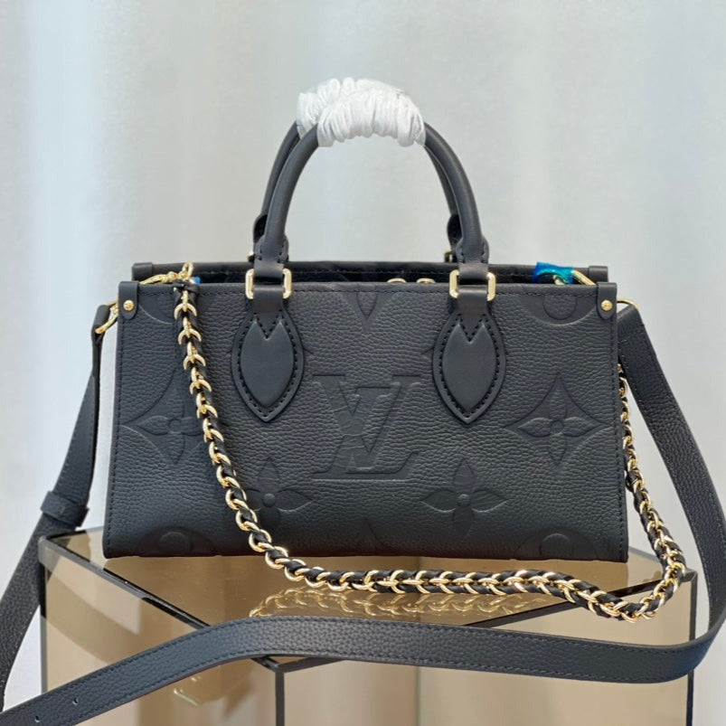 ONTHEGO 25 EAST WEST BLACK MONOGRAM EMPREINTE