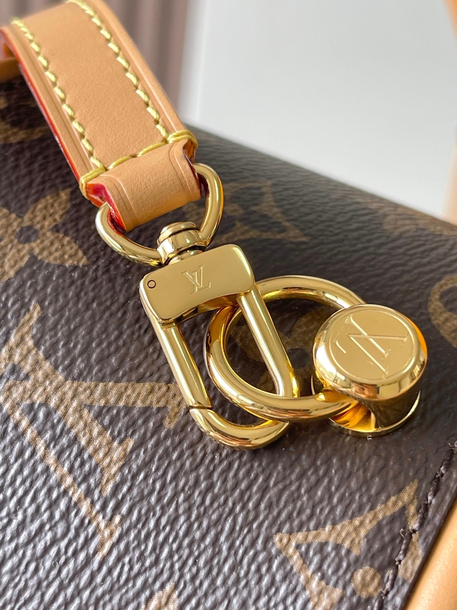 CANNES NANO 14 EN TOILE MONOGRAMME MARRON ET GARNITURES EN CUIR