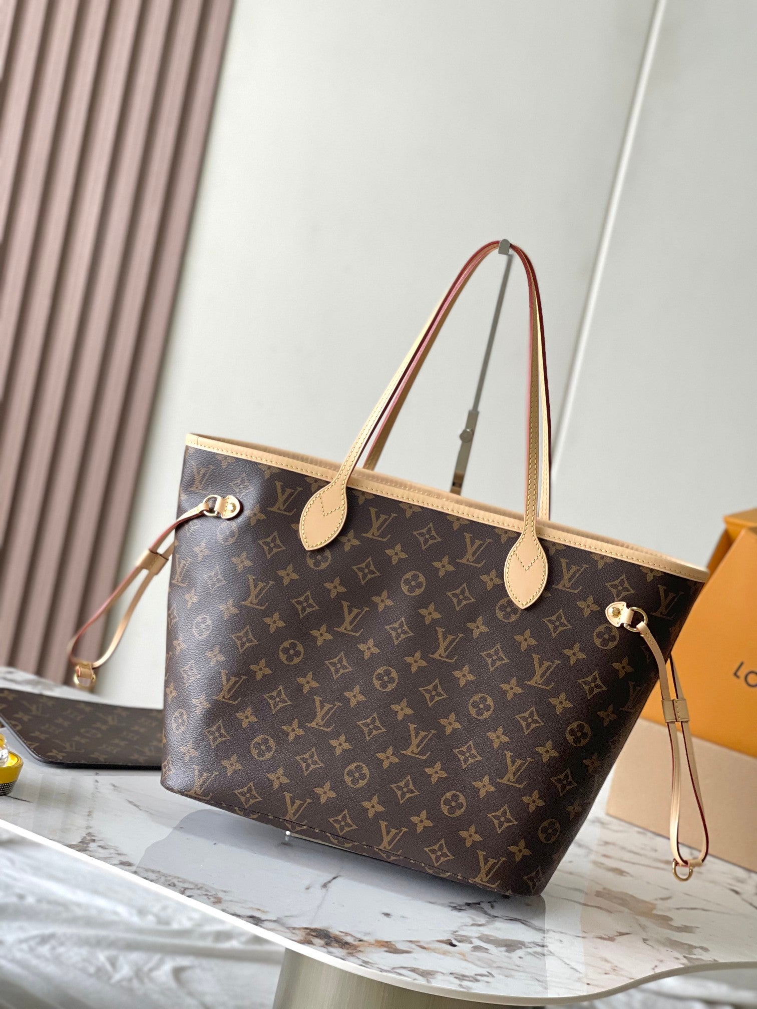 TOILE MONOGRAMME NEVERFULL MM 31 LAPIN MARRON