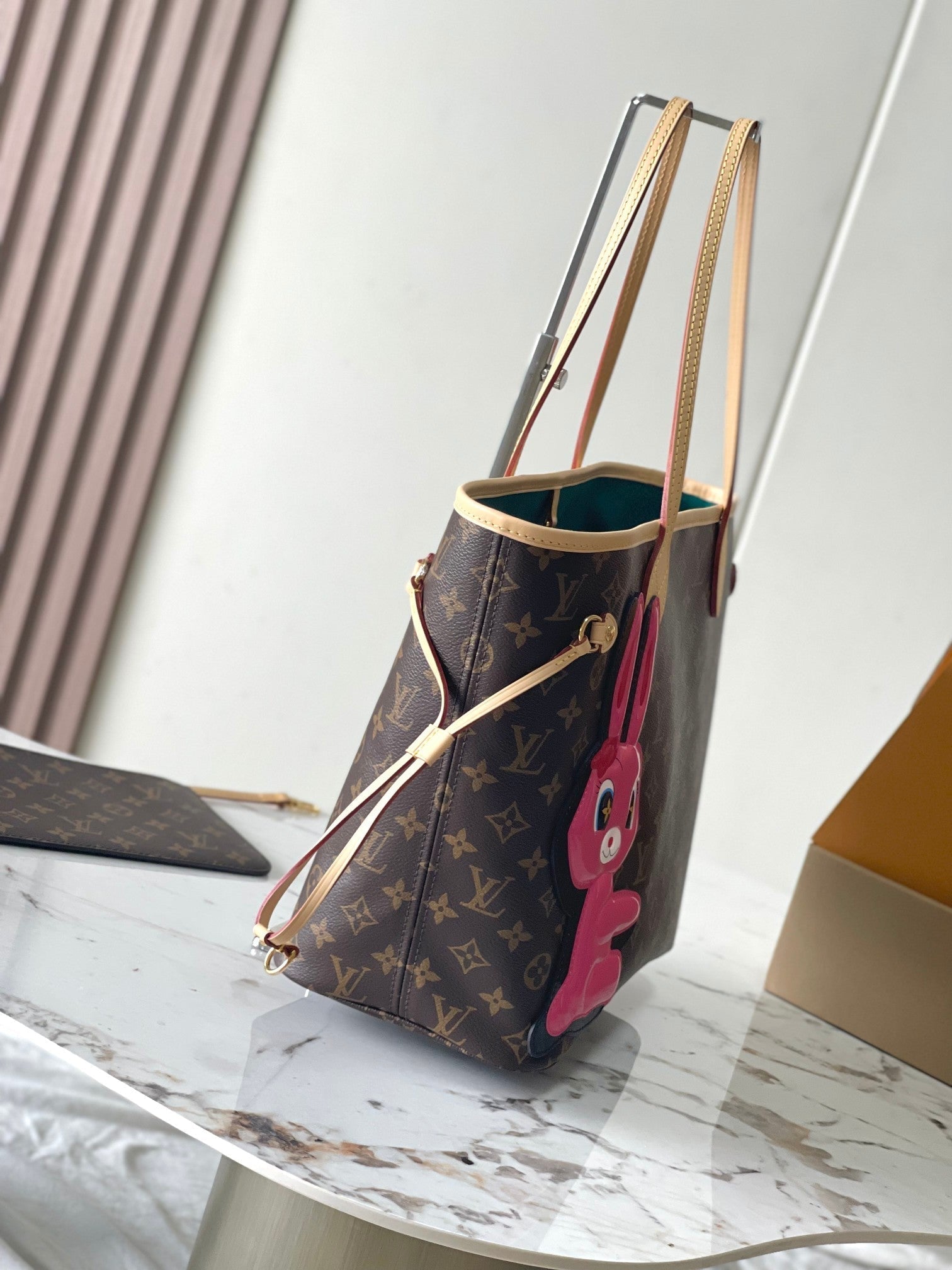 TOILE MONOGRAMME NEVERFULL MM 31 LAPIN MARRON