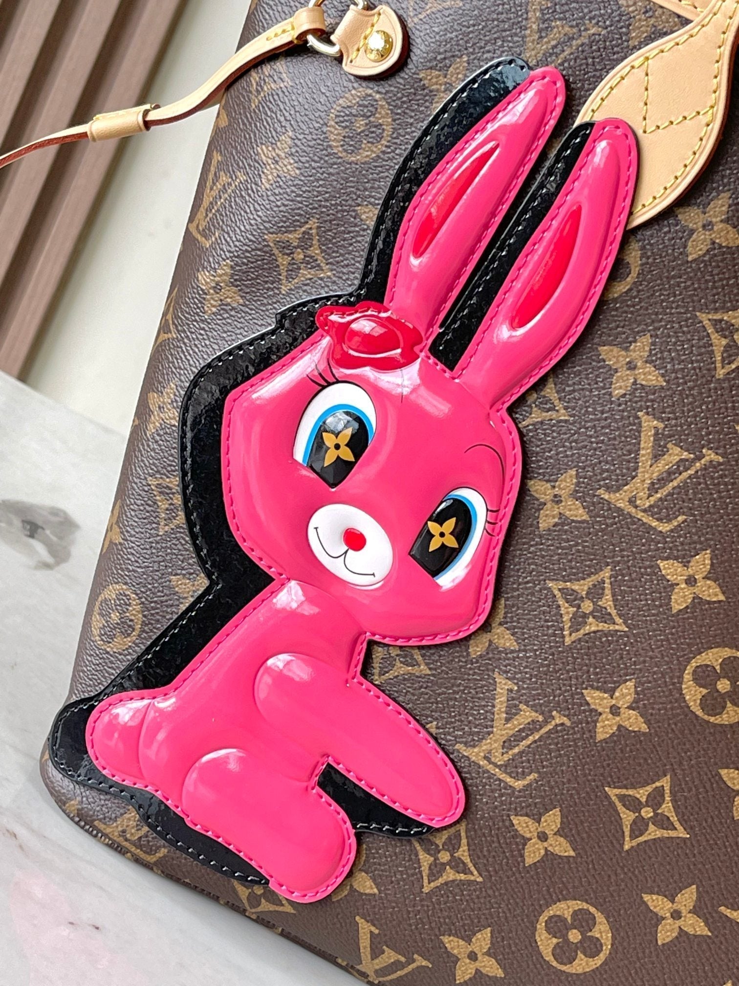 TOILE MONOGRAMME NEVERFULL MM 31 LAPIN MARRON