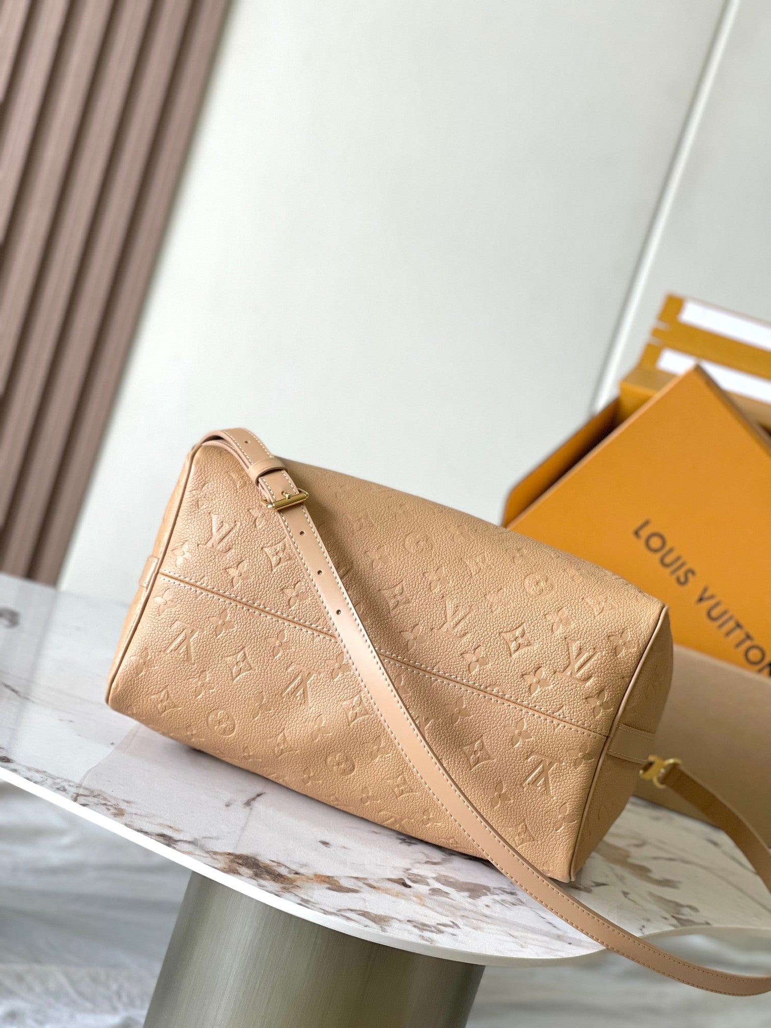 SPEEDY SOFT 30 EN CUIR DE VEAU GAUFRÉ ORANGE PÂLE