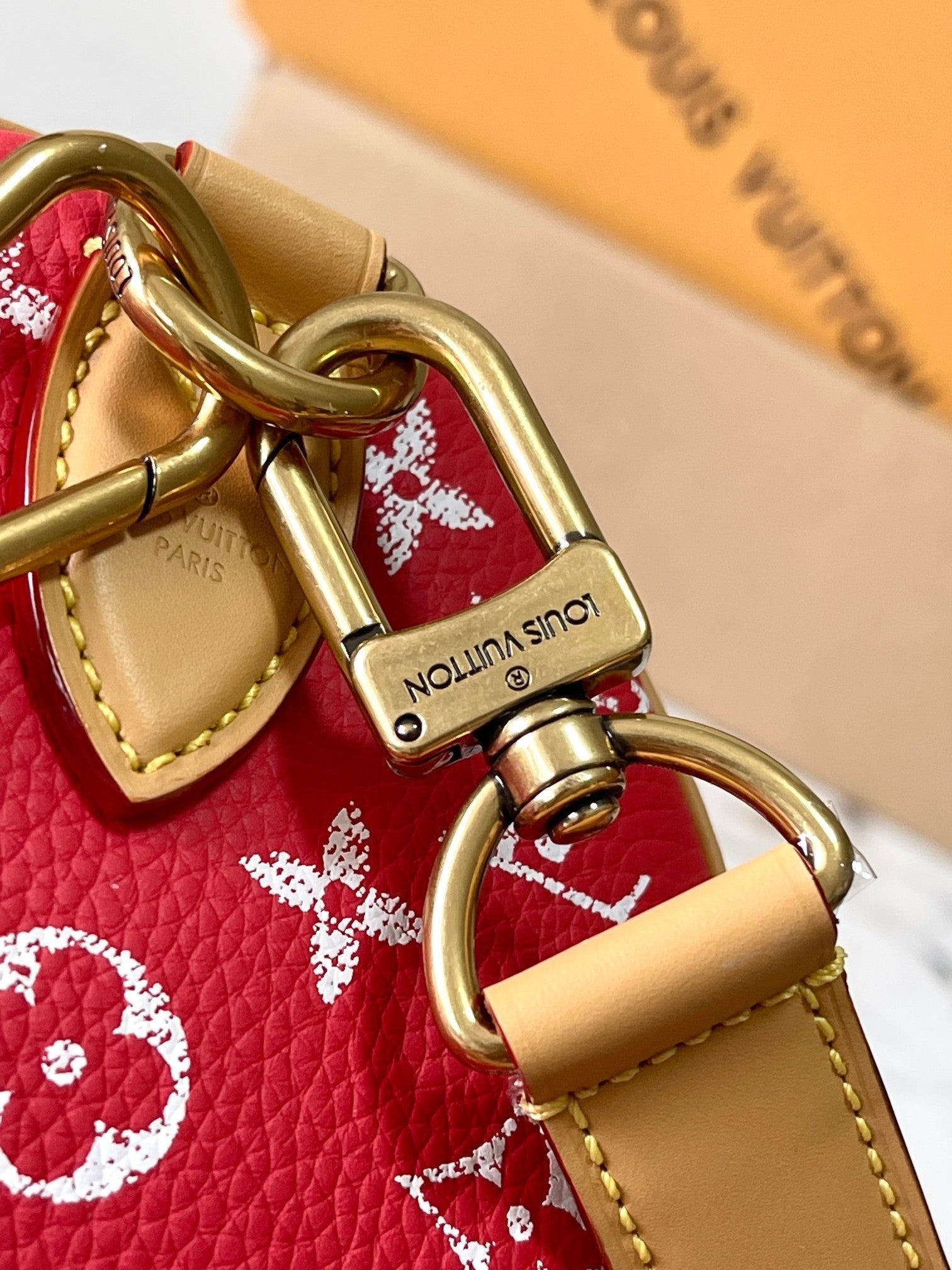SPEEDY P9 BANDOULIÈRE 25 EN TOILE MONOGRAMME ROUGE QUINCAILLERIE DORÉ