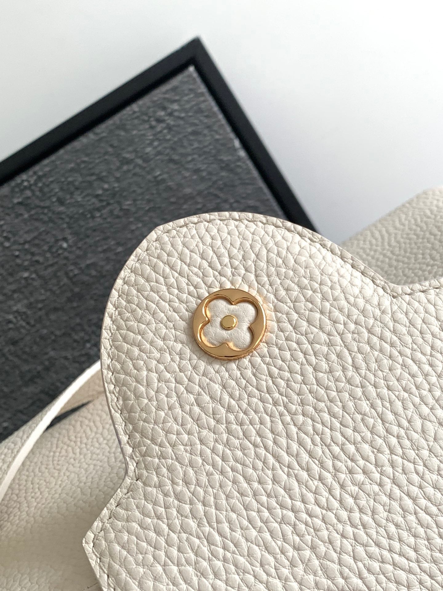 CAPUCINES BB 27 EN TAURILLON BLANC PERLE ACIER DORÉ
