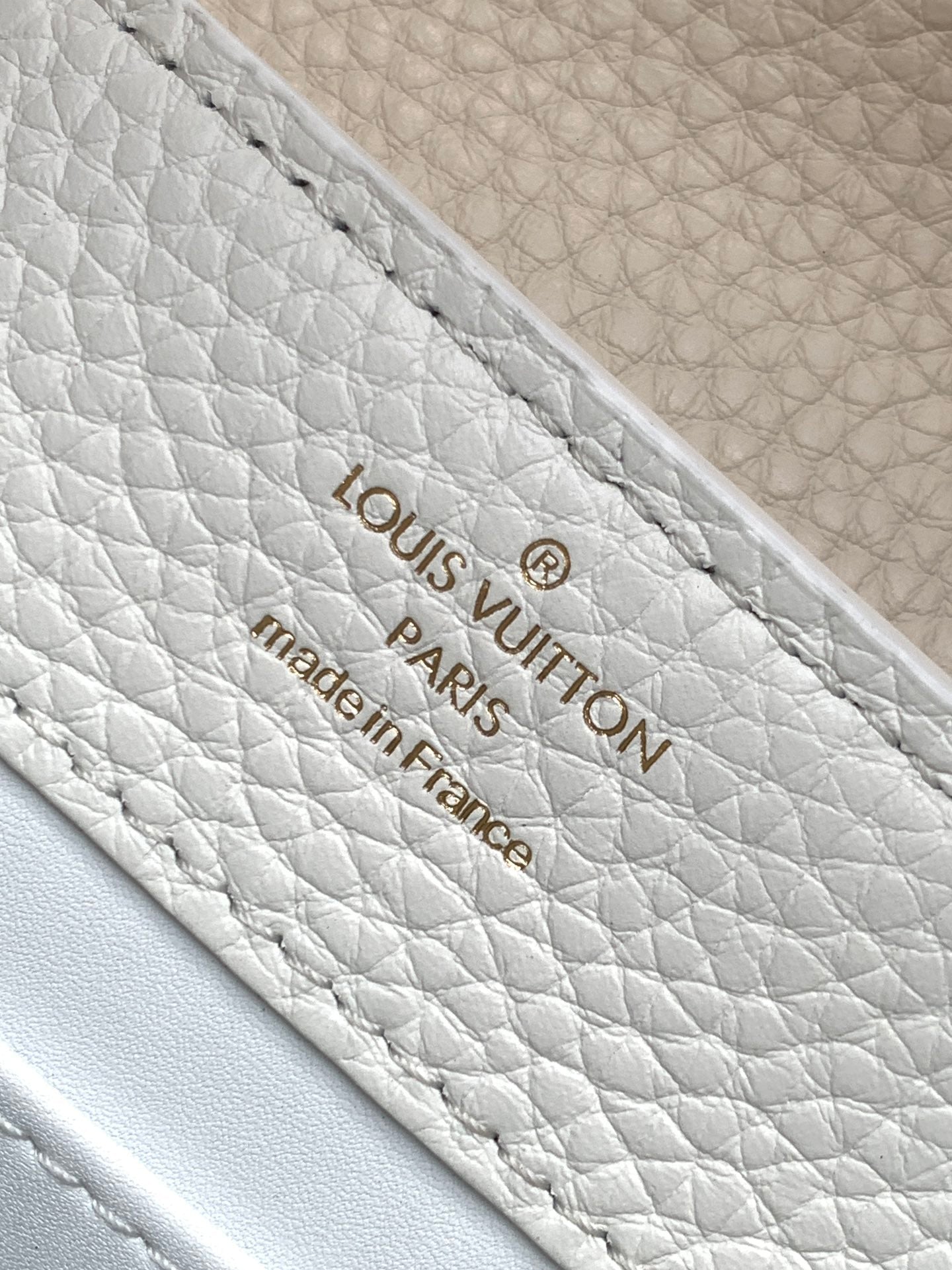 CAPUCINES MINI 21 EN BLANC MIX ROSE ET BEIGE TAURILLON QUINCAILLERIE OR
