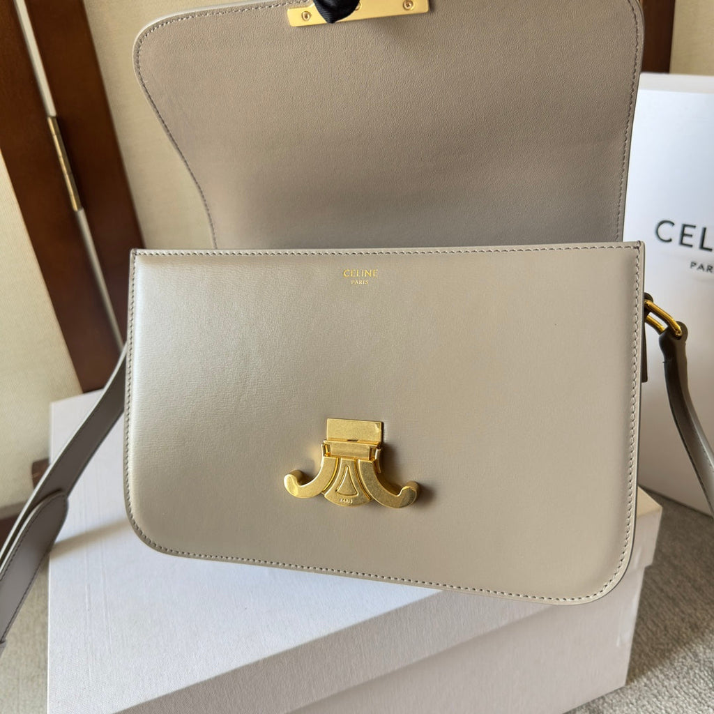 CLASSIQUE TRIOMPHE 22 CUIR DE VEAU GRIS QUINCAILLERIE OR