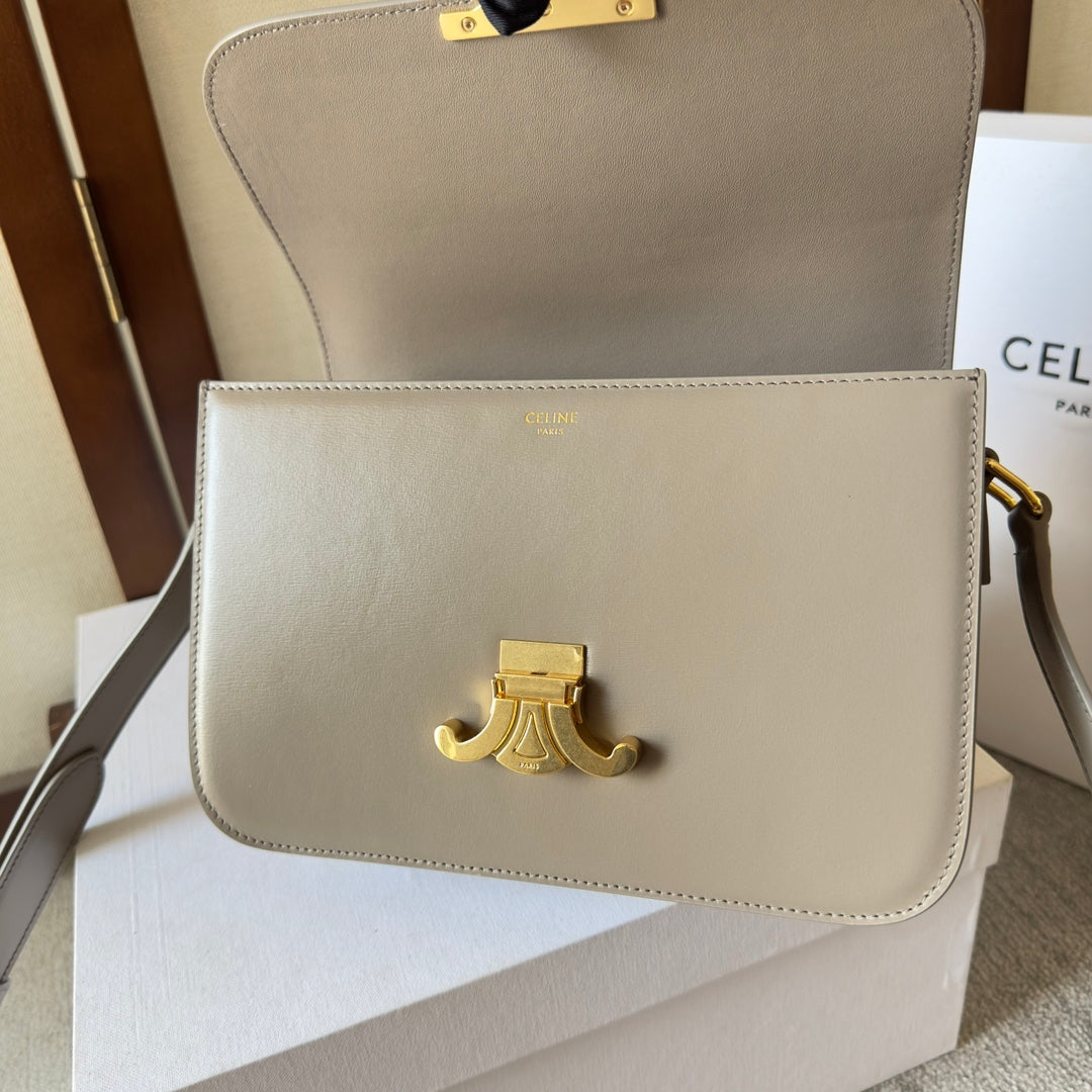 CLASSIQUE TRIOMPHE 22 CUIR DE VEAU GRIS QUINCAILLERIE OR