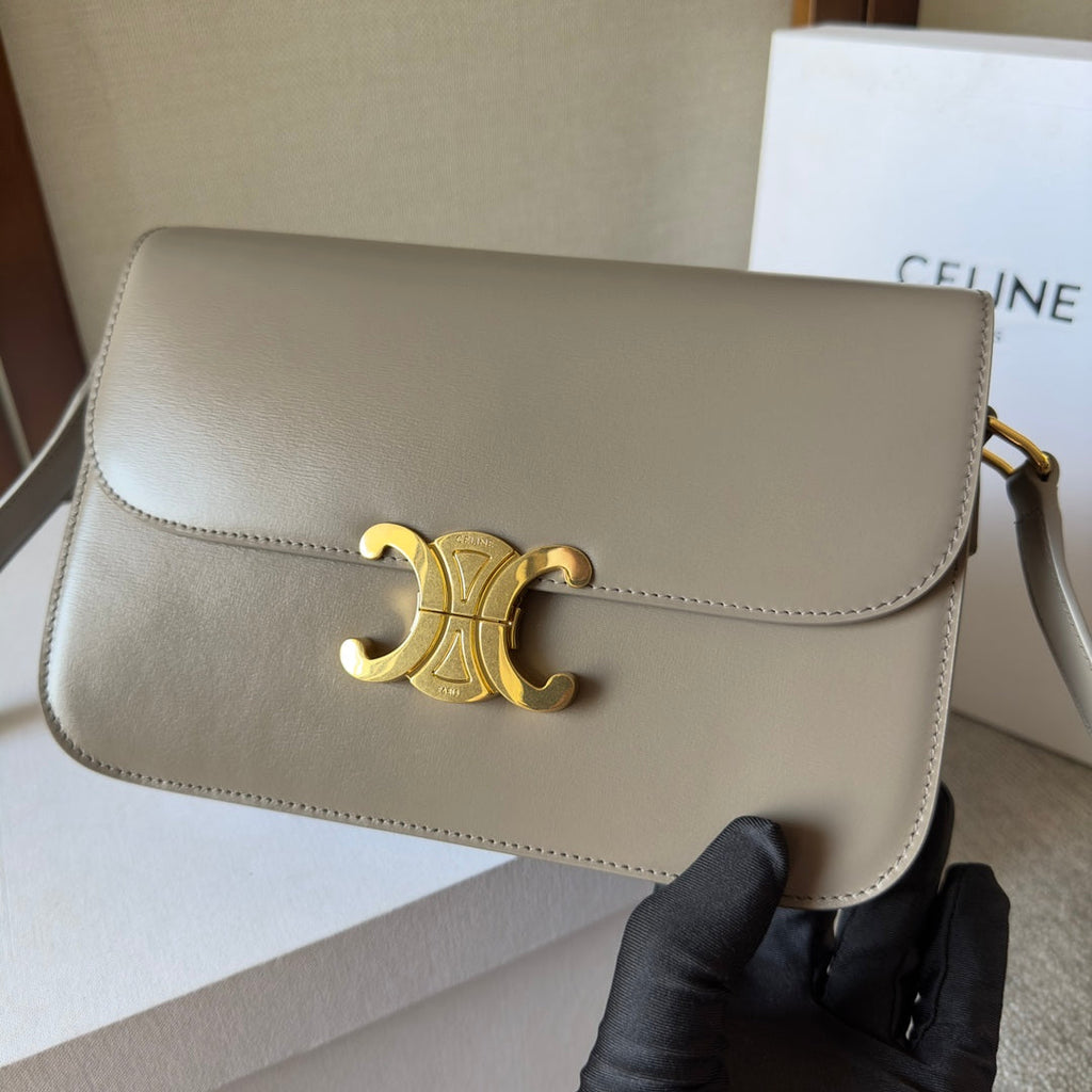 CLASSIQUE TRIOMPHE 22 CUIR DE VEAU GRIS QUINCAILLERIE OR