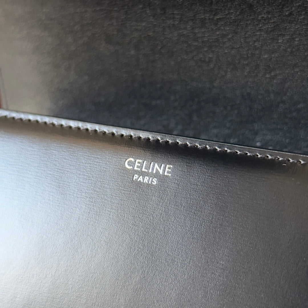 CLASSIQUE TRIOMPHE 22 QUINCAILLERIE EN CUIR DE VEAU NOIR ARGENT