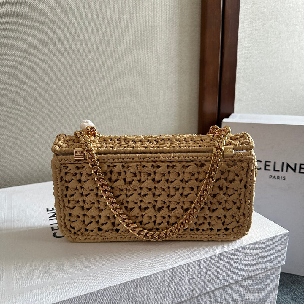 TRIOMPHE 20 EN RAPHIA BEIGE QUINCAILLERIE DORÉ