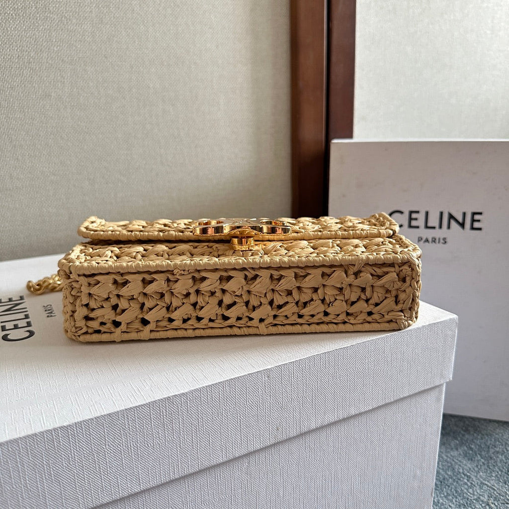 TRIOMPHE 20 EN RAPHIA BEIGE QUINCAILLERIE DORÉ