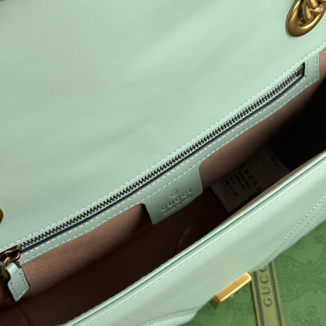 GG MARMONT 26CM CUIR DE VEAU TURQUOISE QUINCAILLERIE DORÉ