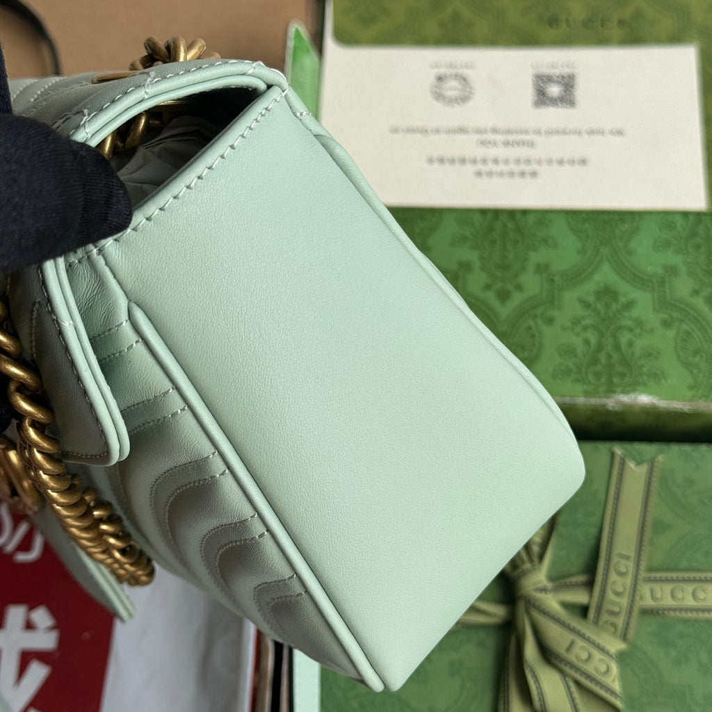 GG MARMONT 26CM CUIR DE VEAU TURQUOISE QUINCAILLERIE DORÉ