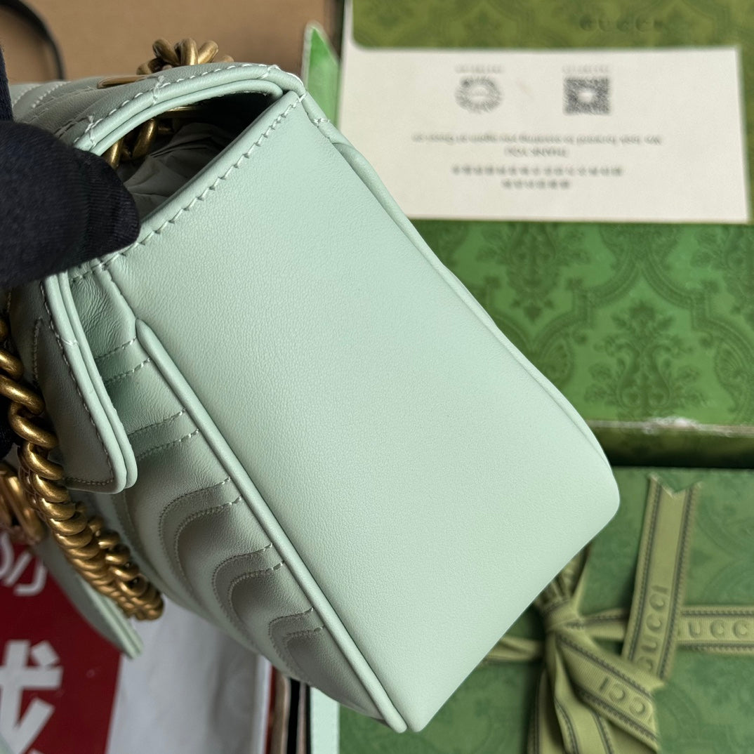 GG MARMONT 26CM CUIR DE VEAU TURQUOISE QUINCAILLERIE DORÉ