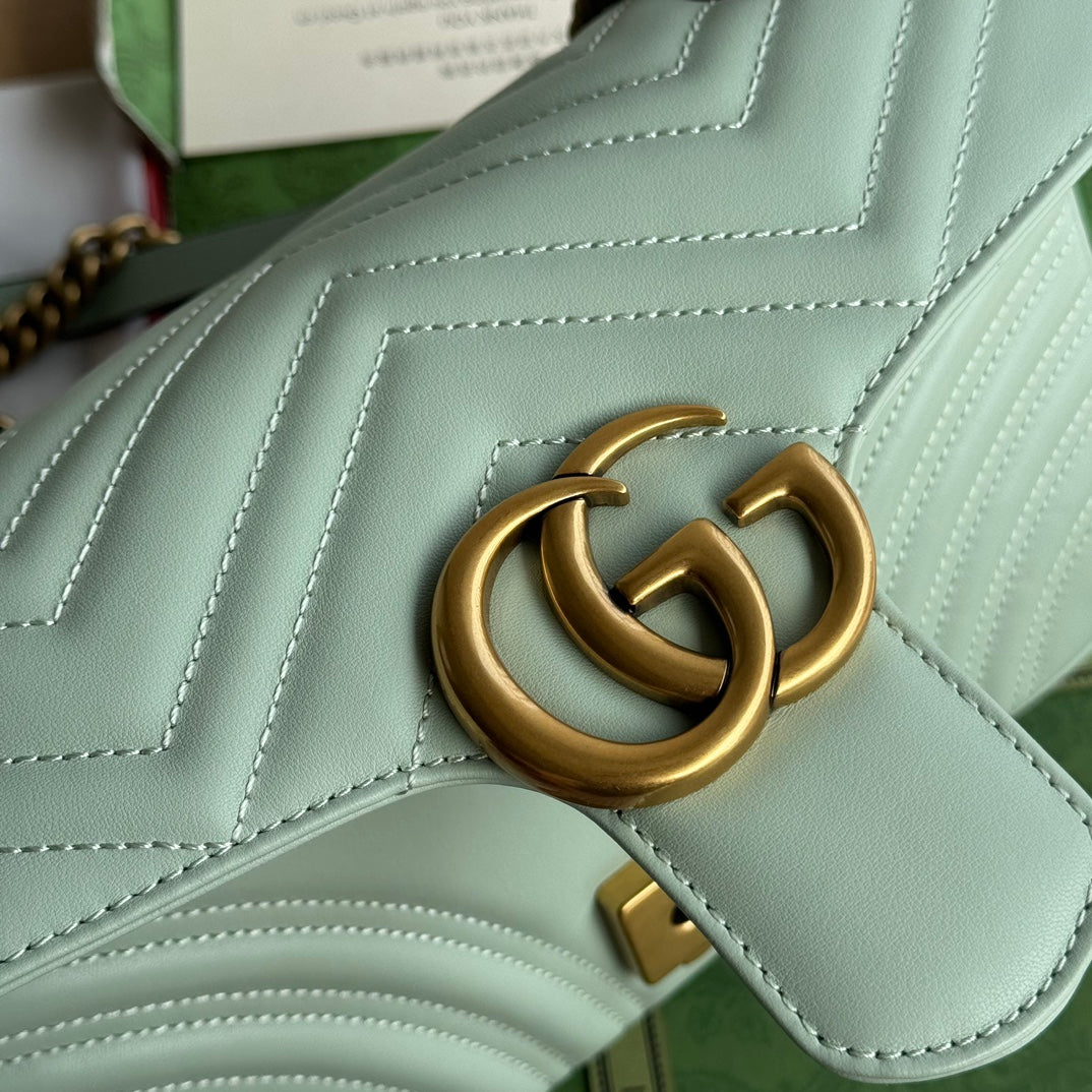 GG MARMONT 26CM CUIR DE VEAU TURQUOISE QUINCAILLERIE DORÉ