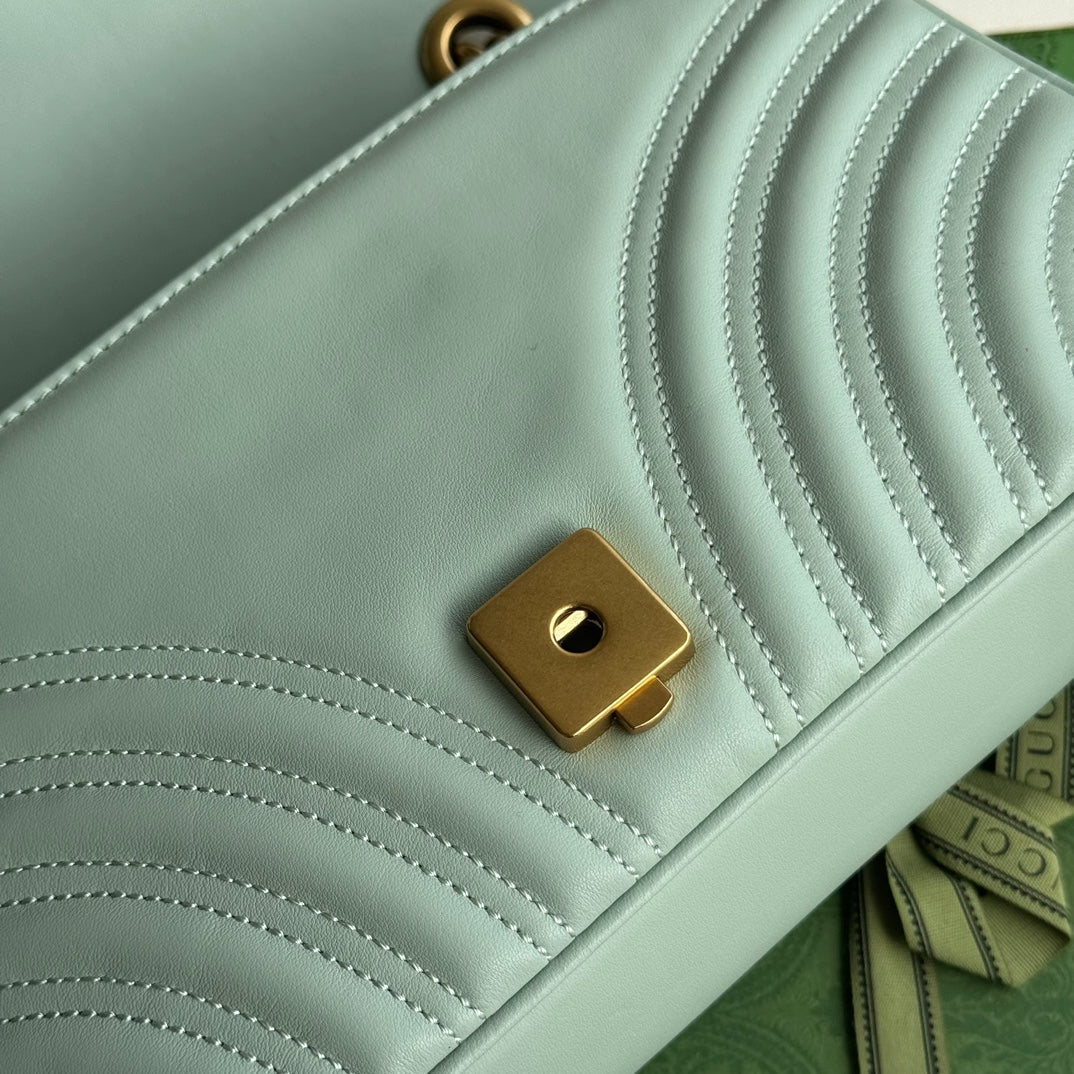GG MARMONT 26CM CUIR DE VEAU TURQUOISE QUINCAILLERIE DORÉ