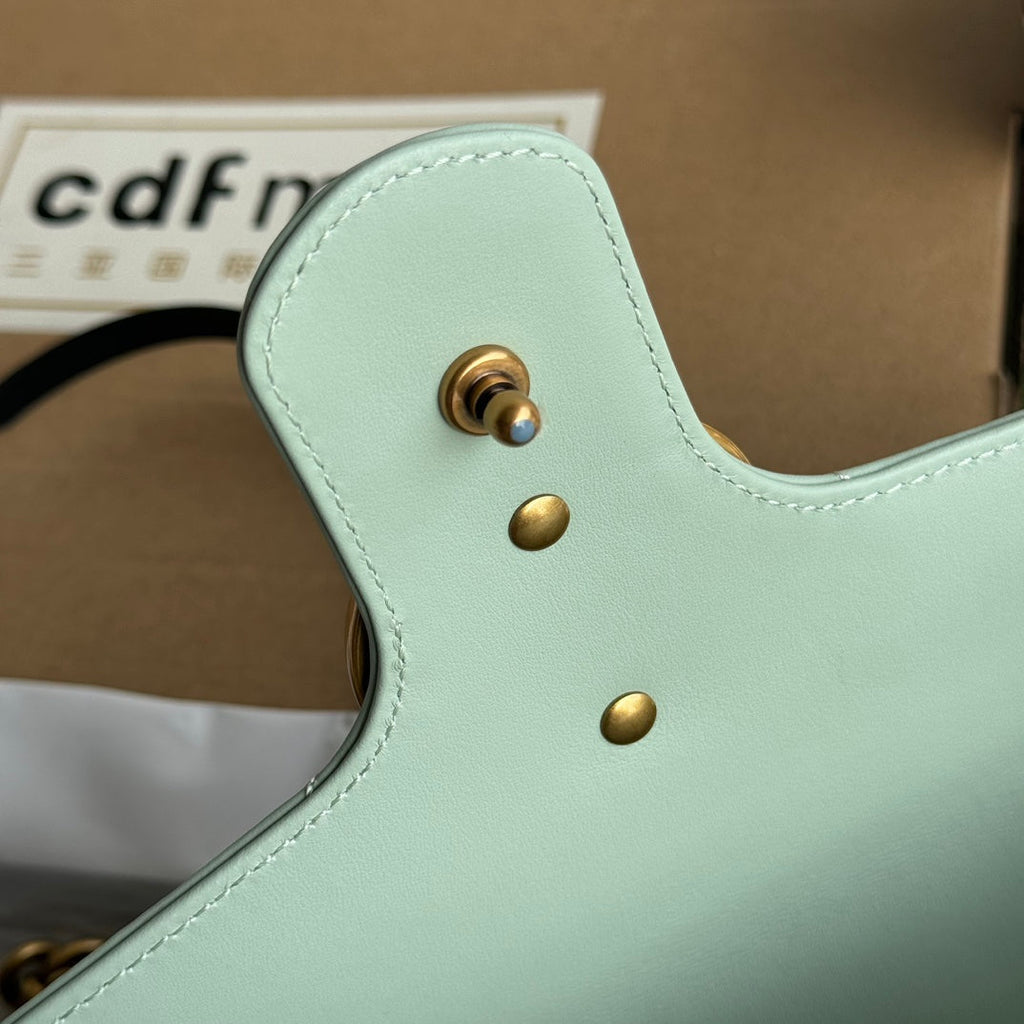 GG MARMONT 26CM CUIR DE VEAU TURQUOISE QUINCAILLERIE DORÉ