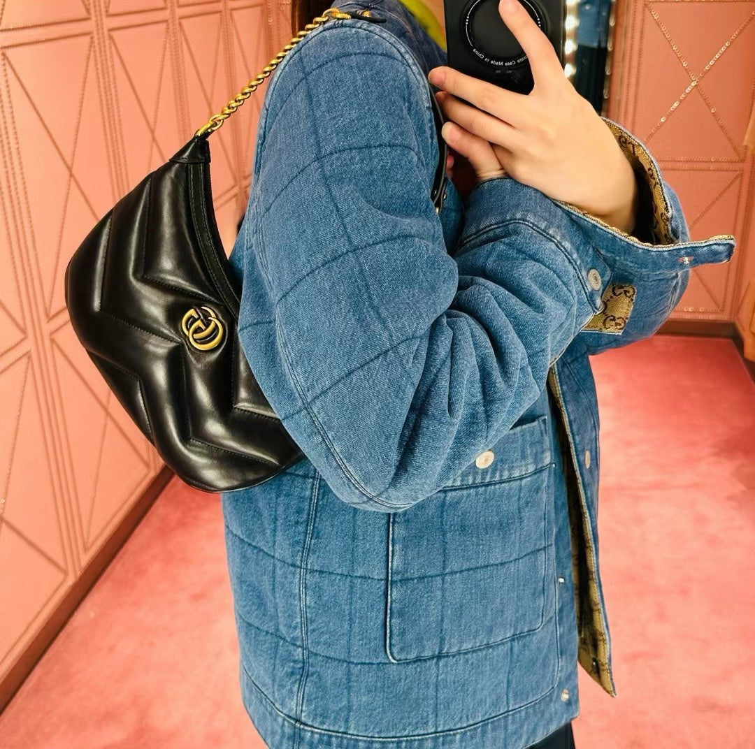 SAC GG SMALL 26 MARMONT EN CUIR DE VEAU NOIR