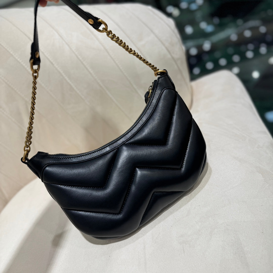 SAC GG SMALL 26 MARMONT EN CUIR DE VEAU NOIR