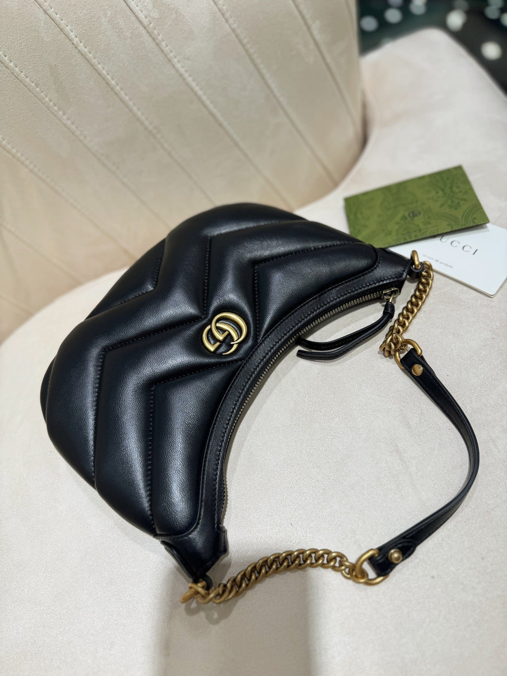SAC GG SMALL 26 MARMONT EN CUIR DE VEAU NOIR