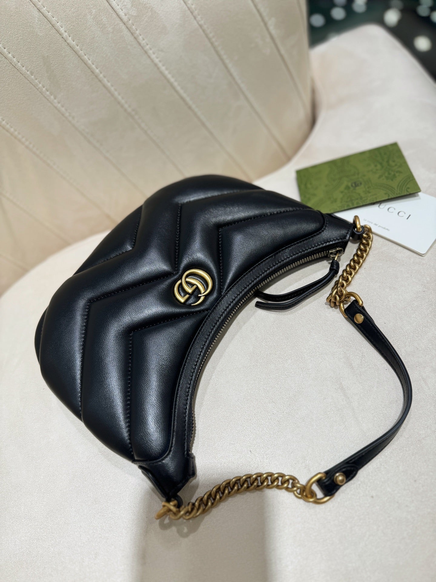 SAC GG SMALL 26 MARMONT EN CUIR DE VEAU NOIR