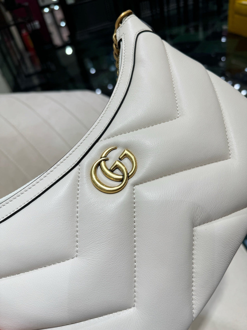 SAC GG SMALL 26 MARMONT EN CUIR DE VEAU BLANC