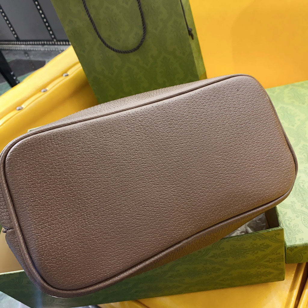 SAC CABAS GG OPHIDIA PETIT 25 EN TOILE BEIGE ET ÉBÈNE