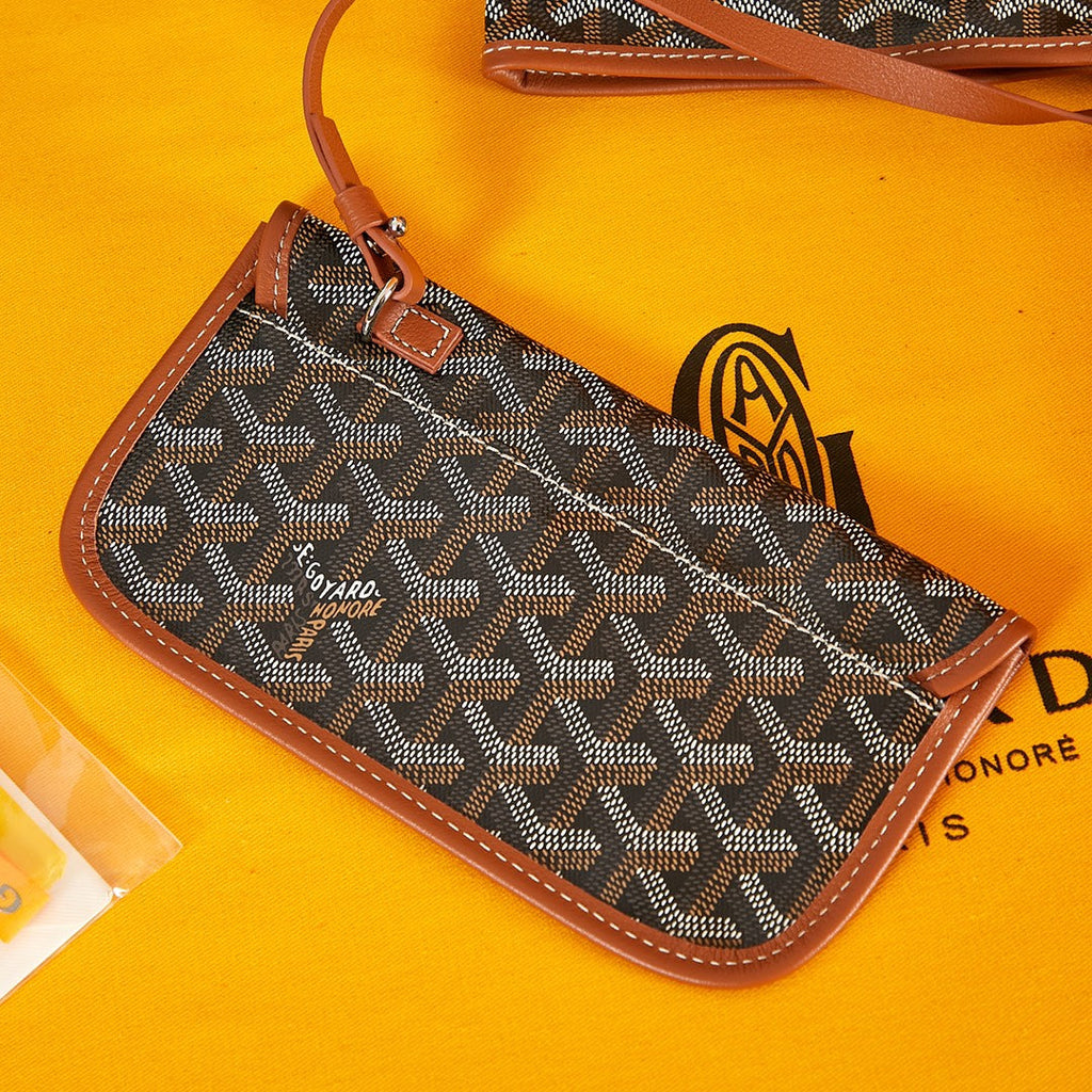 SAINT LOUIS PM 34CM BLACK AND TAN CANVAS CHEVROCHES CALFSKIN