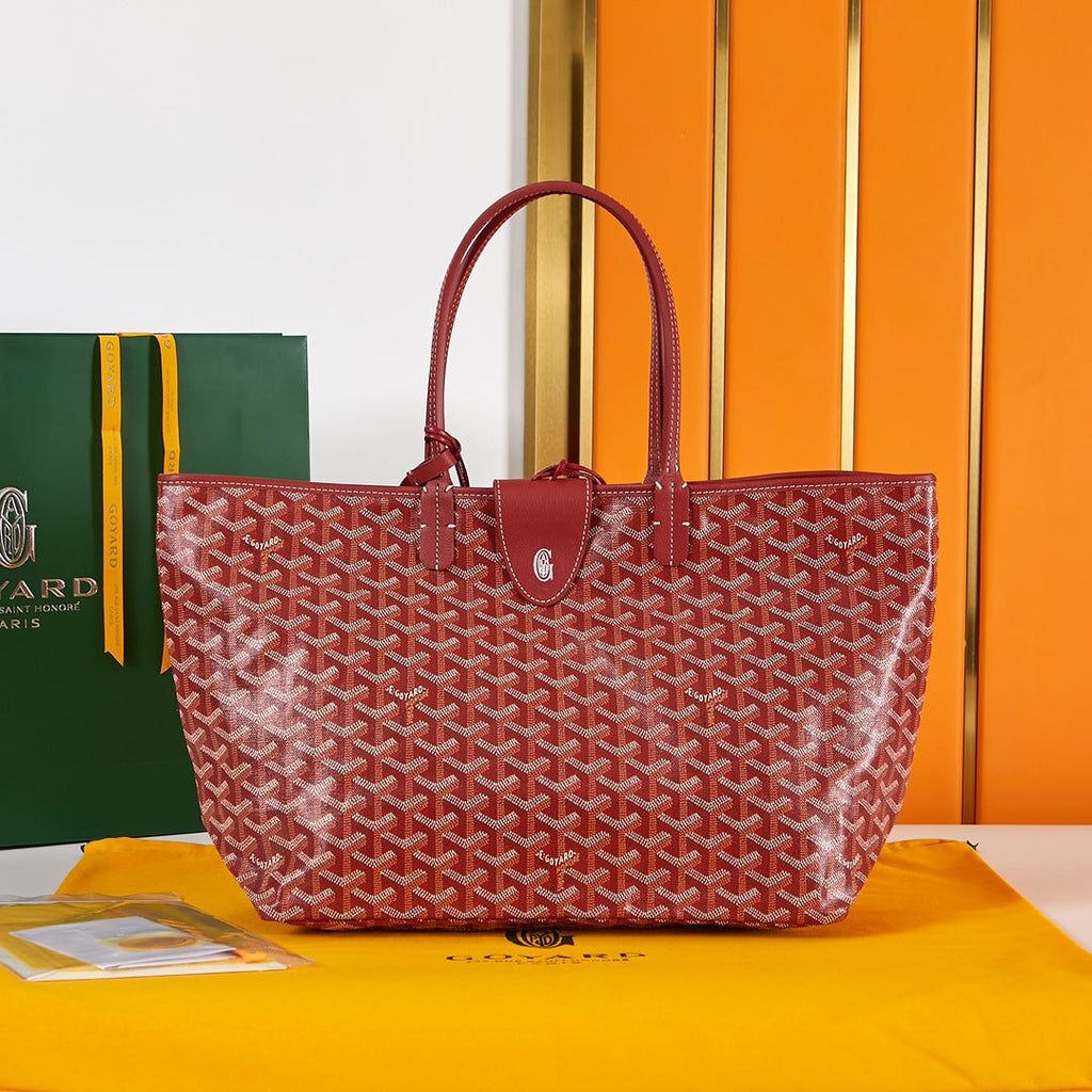 SAINT LOUIS PM 34CM DARK RED CANVAS CHEVROCHES CALFSKIN