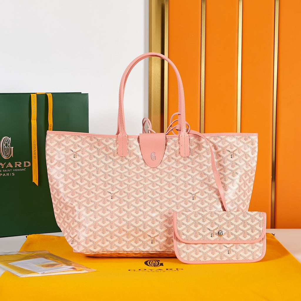 SAINT LOUIS PM 34CM PINK CANVAS CHEVROCHES CALFSKIN