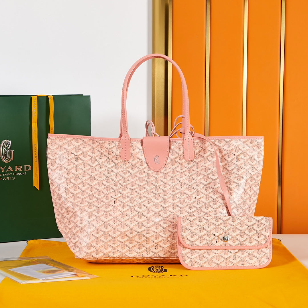 SAINT LOUIS PM 34CM PINK CANVAS CHEVROCHES CALFSKIN
