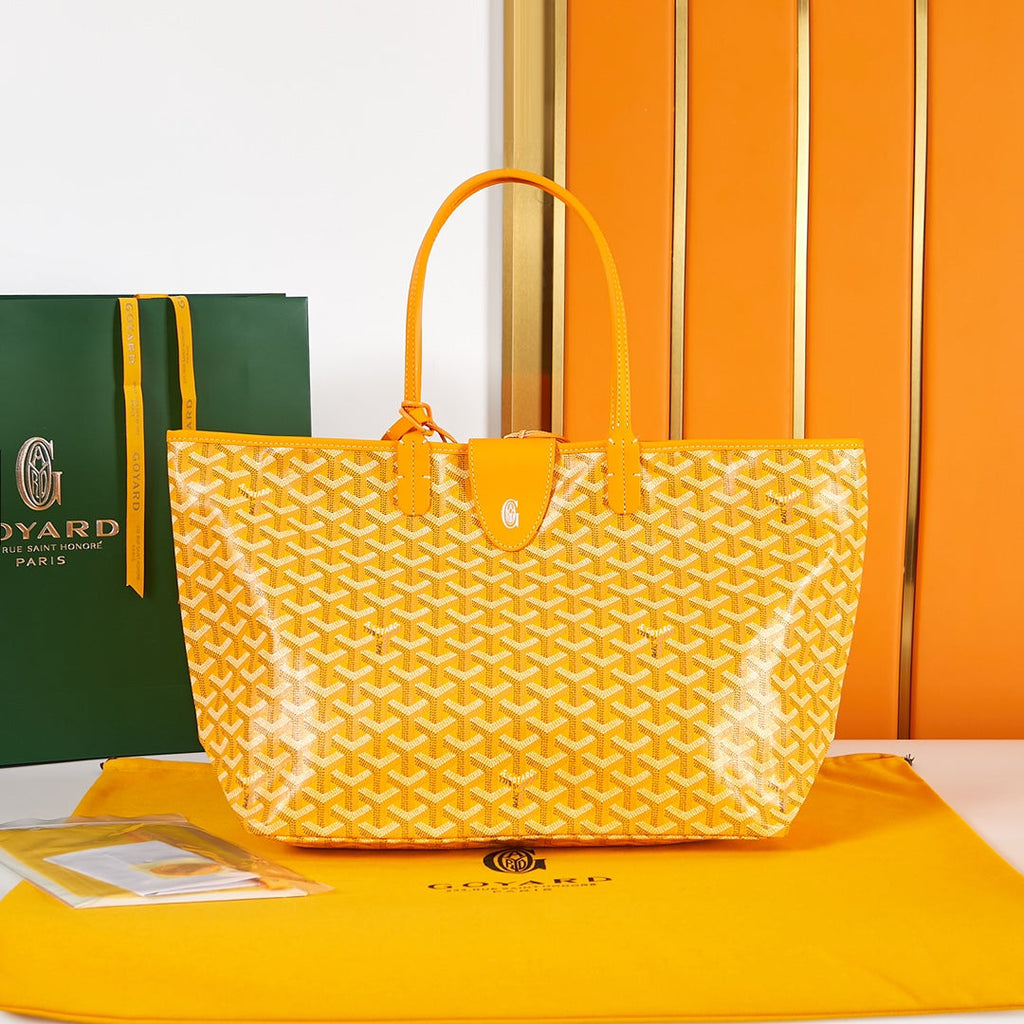 SAINT LOUIS PM 34CM YELLOW CANVAS CHEVROCHES CALFSKIN