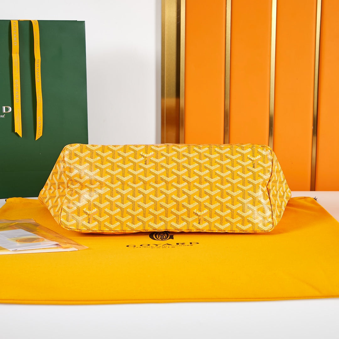 SAINT LOUIS PM 34CM YELLOW CANVAS CHEVROCHES CALFSKIN