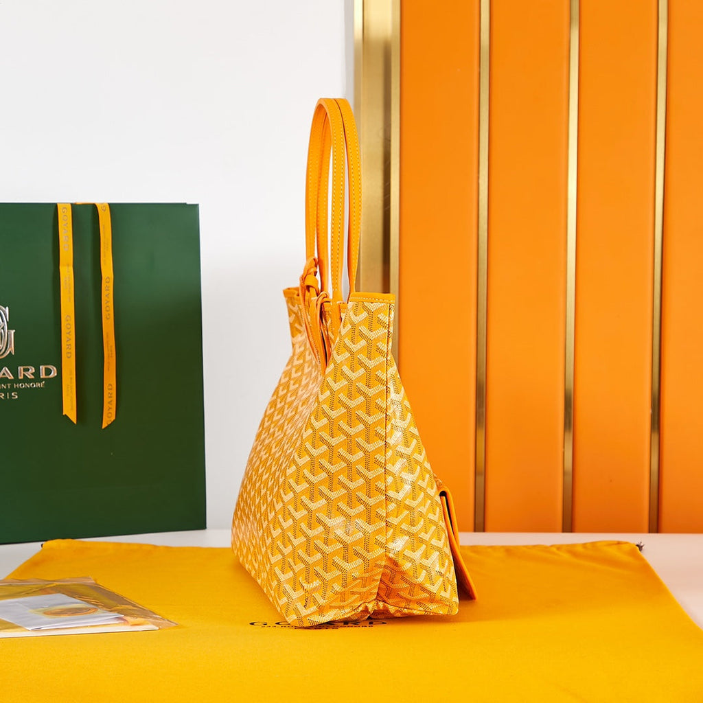 SAINT LOUIS PM 34CM YELLOW CANVAS CHEVROCHES CALFSKIN