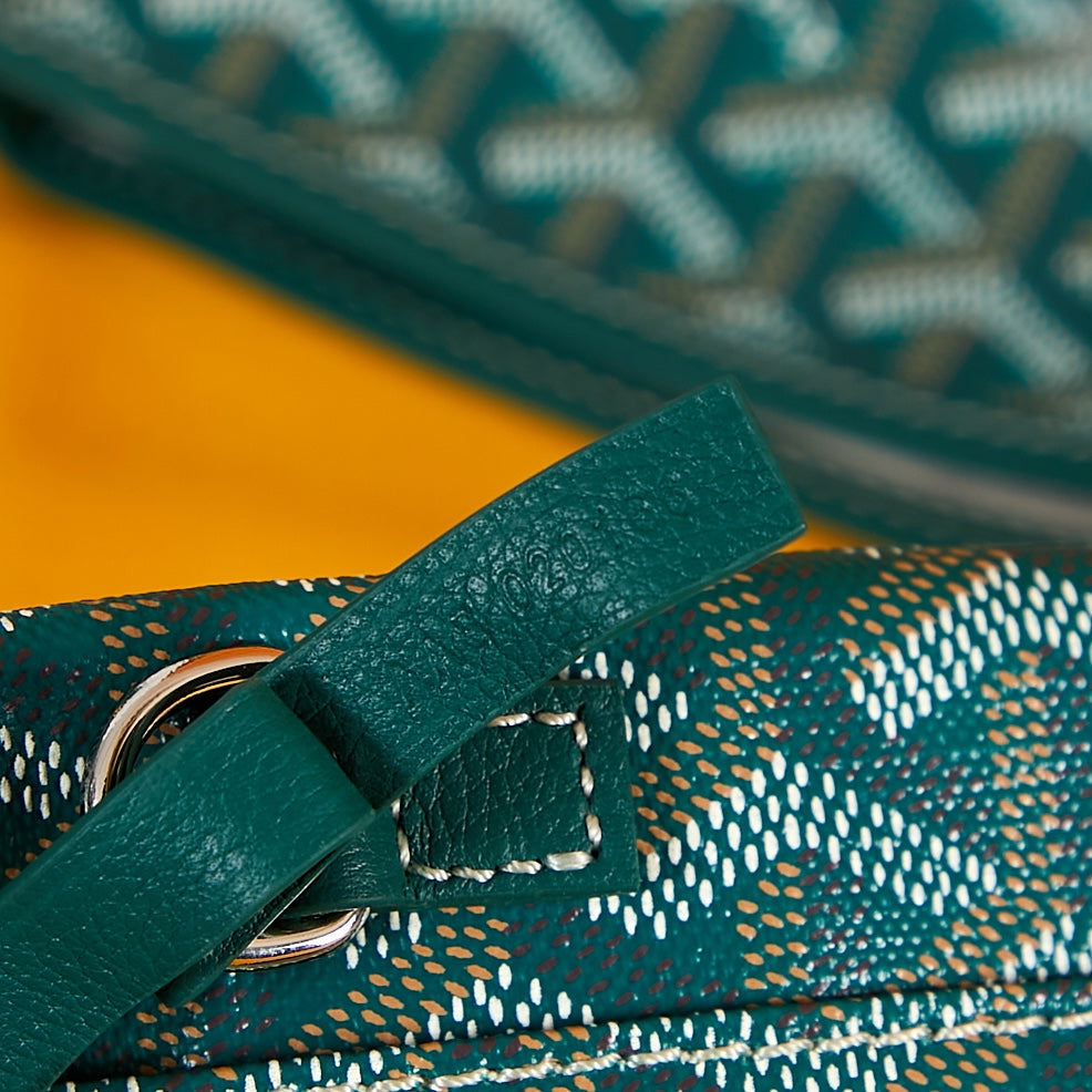 SAINT LOUIS PM 34CM GREEN CANVAS CHEVROCHES CALFSKIN