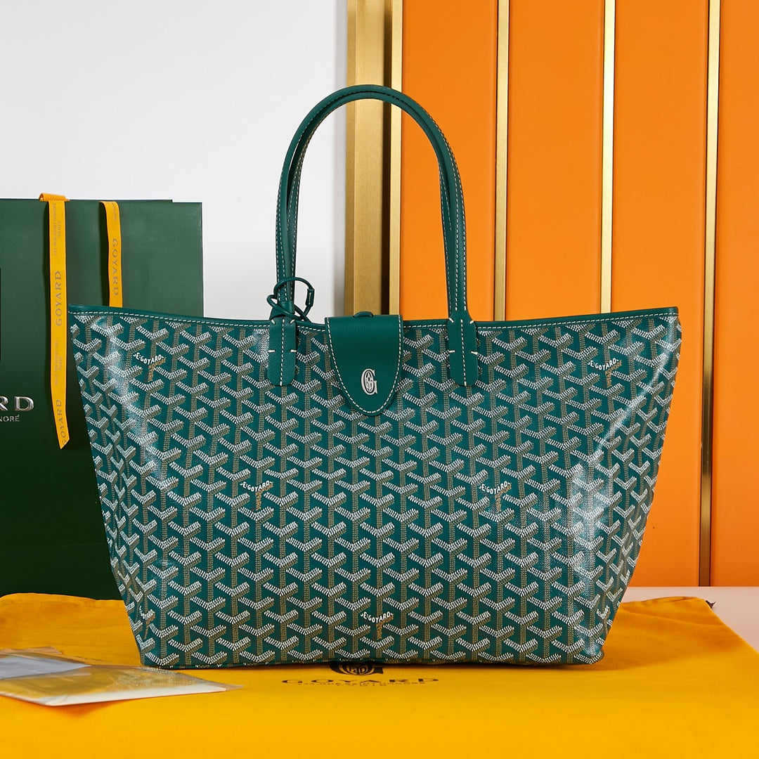 SAINT LOUIS PM 34CM GREEN CANVAS CHEVROCHES CALFSKIN