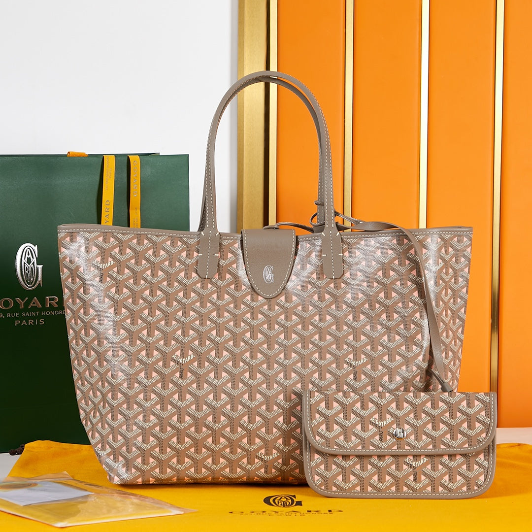 SAINT LOUIS PM 34CM BROWN CANVAS CHEVROCHES CALFSKIN