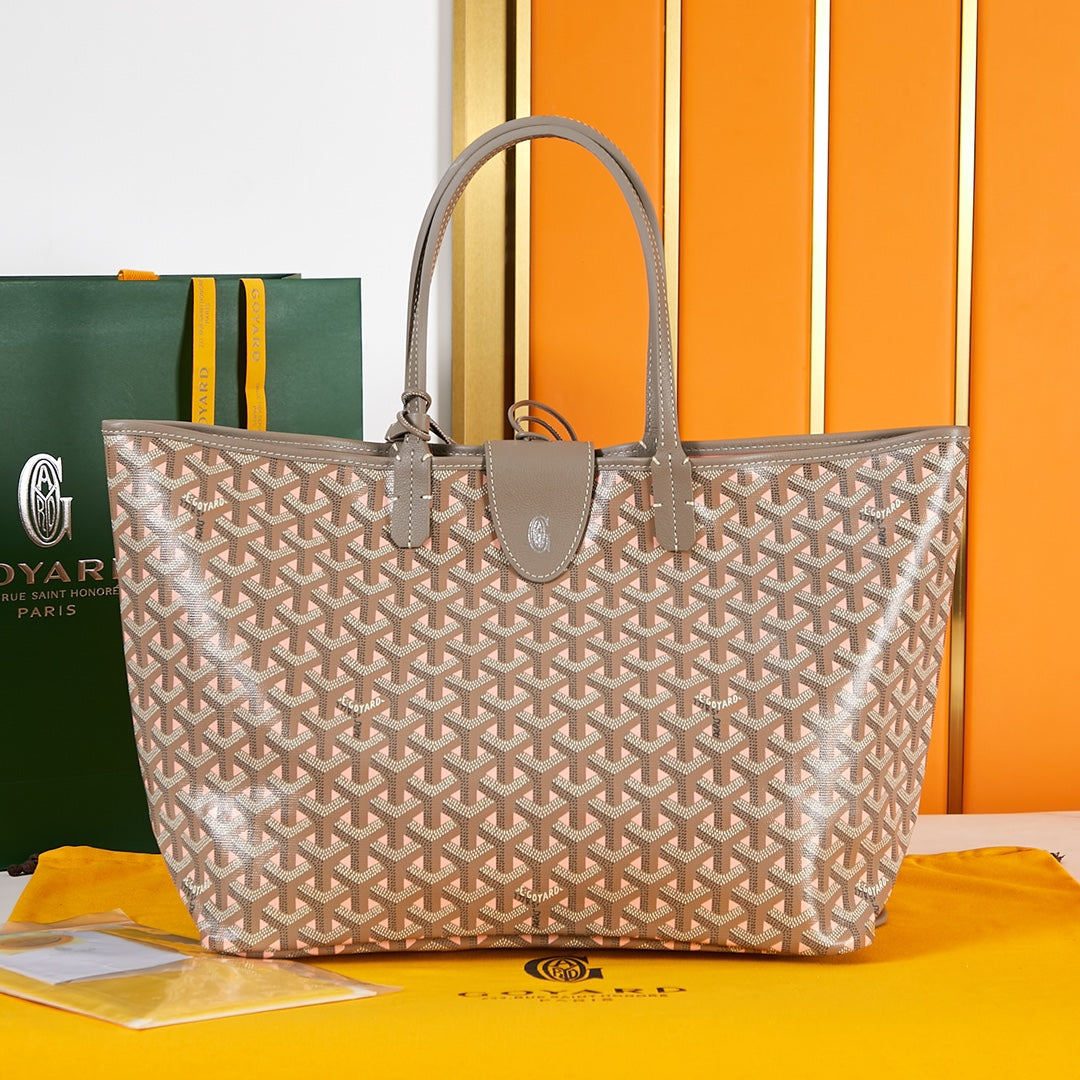 SAINT LOUIS PM 34CM BROWN CANVAS CHEVROCHES CALFSKIN
