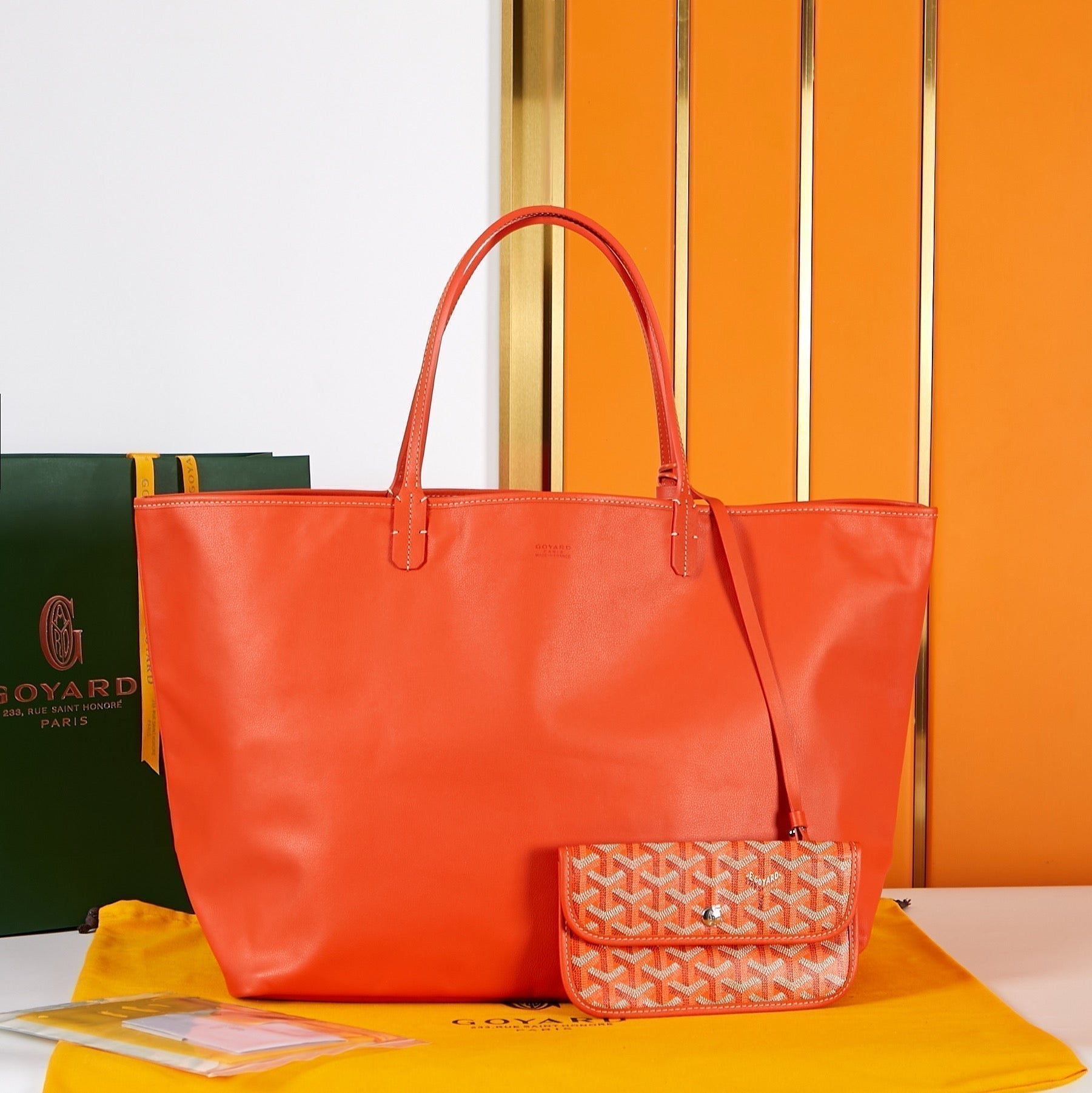 SAINT LOUIS GM 40 ORANGE CANVAS CHEVROCHES CALFSKIN