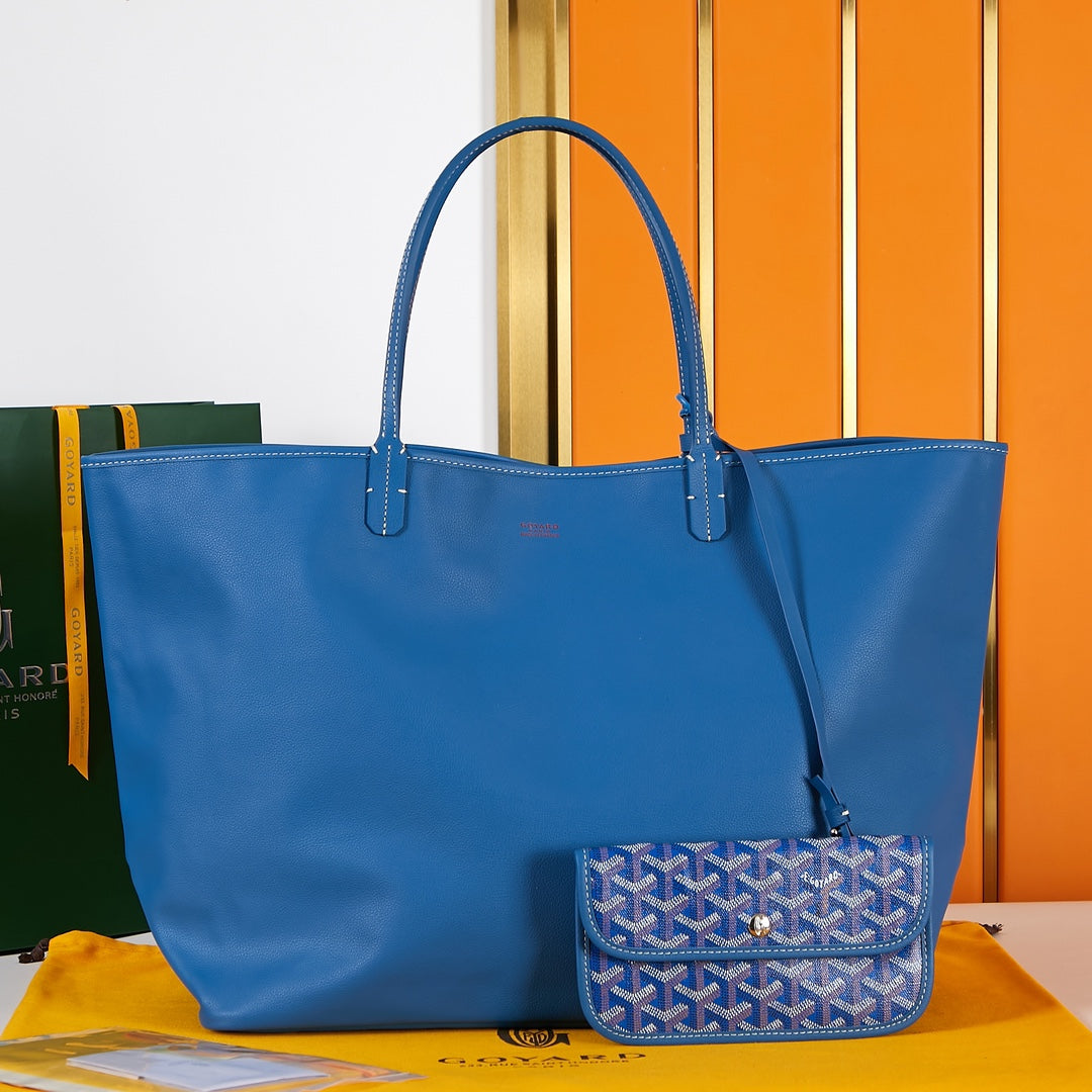 SAINT LOUIS GM 40 BLUE CANVAS CHEVROCHES CALFSKIN