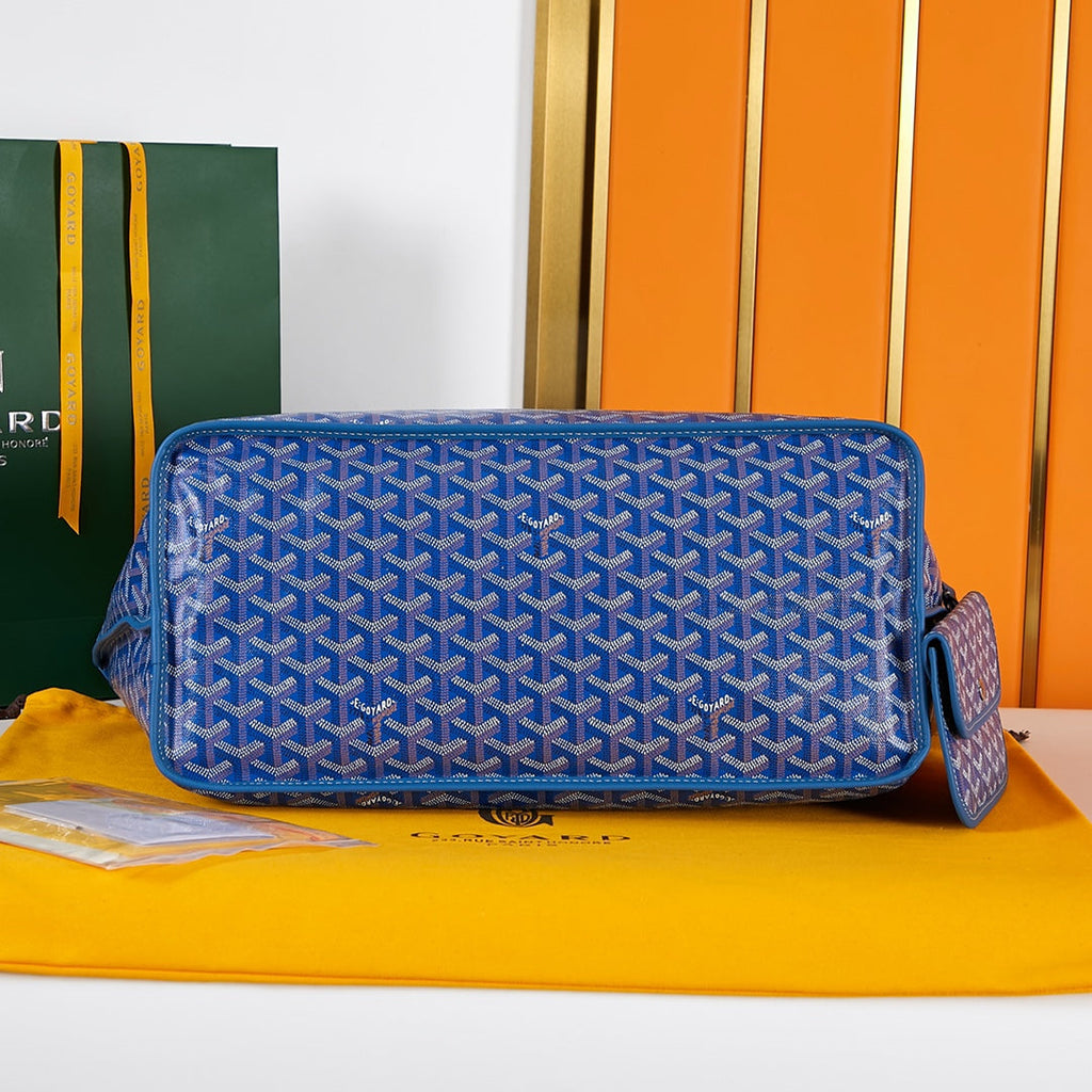 SAINT LOUIS GM 40 BLUE CANVAS CHEVROCHES CALFSKIN