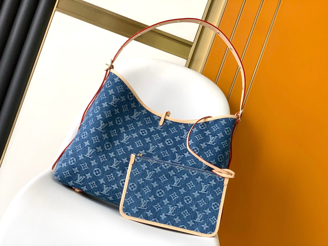 SAC FOURRE-TOUT MM 39 EN DENIM MONOGRAMME BLEU