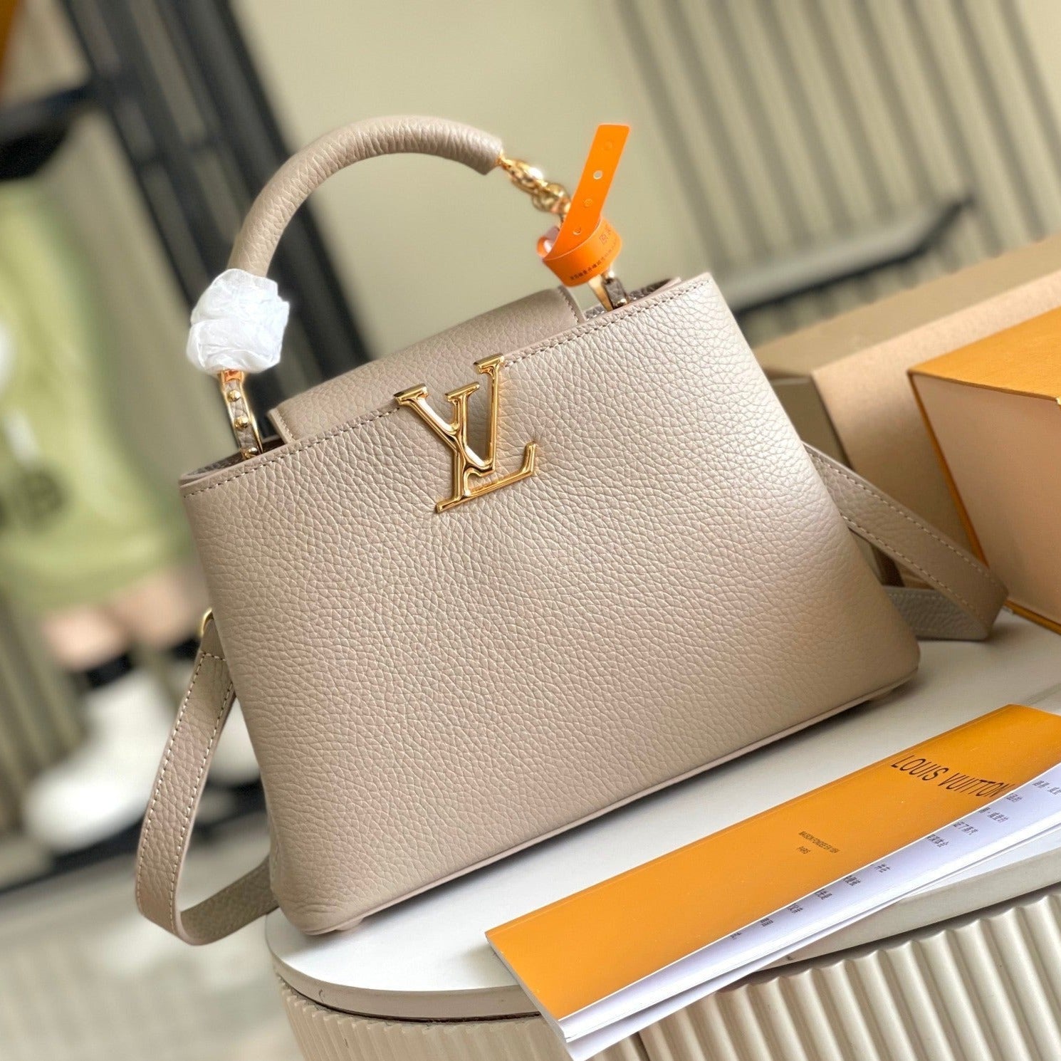 CAPUCINES BB 27 BEIGE FONCÉ TAURILLON QUINCAILLERIE OR